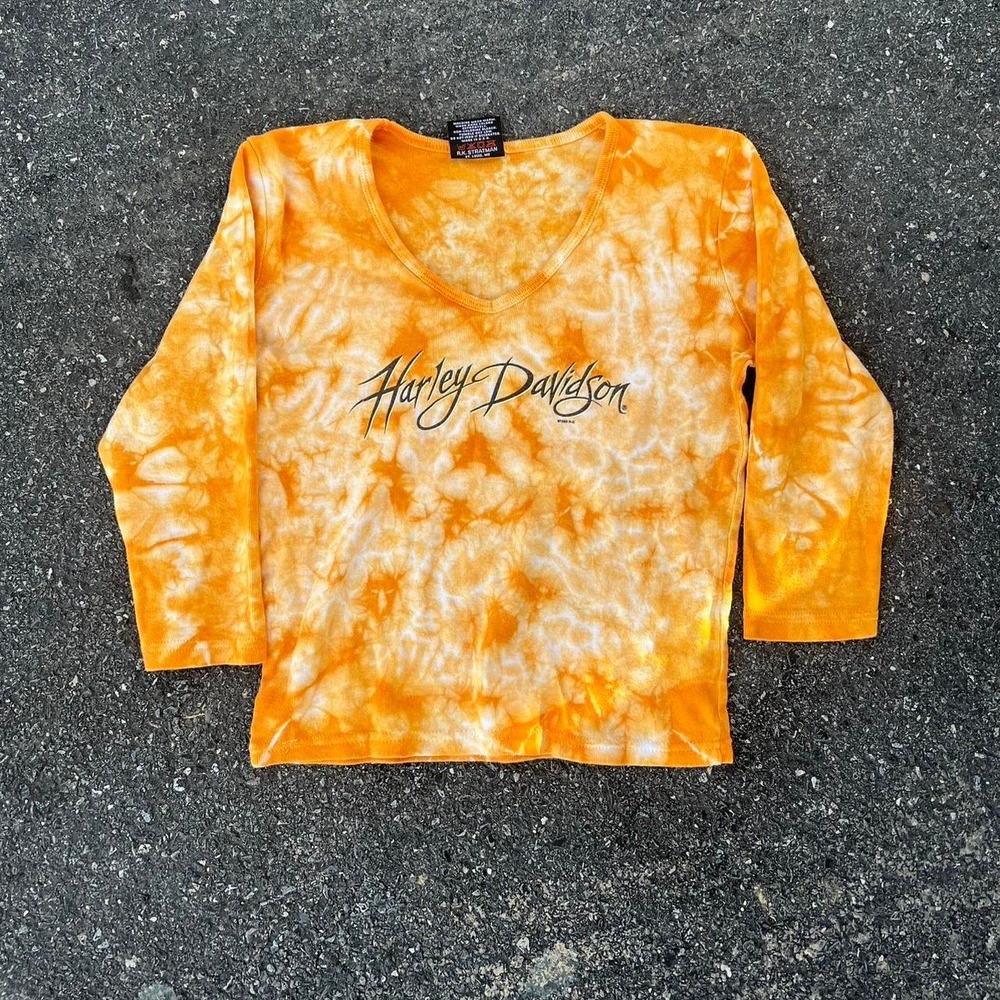 Y2K 2000s Graphic Harley Davidson tie-dye Shirt size M